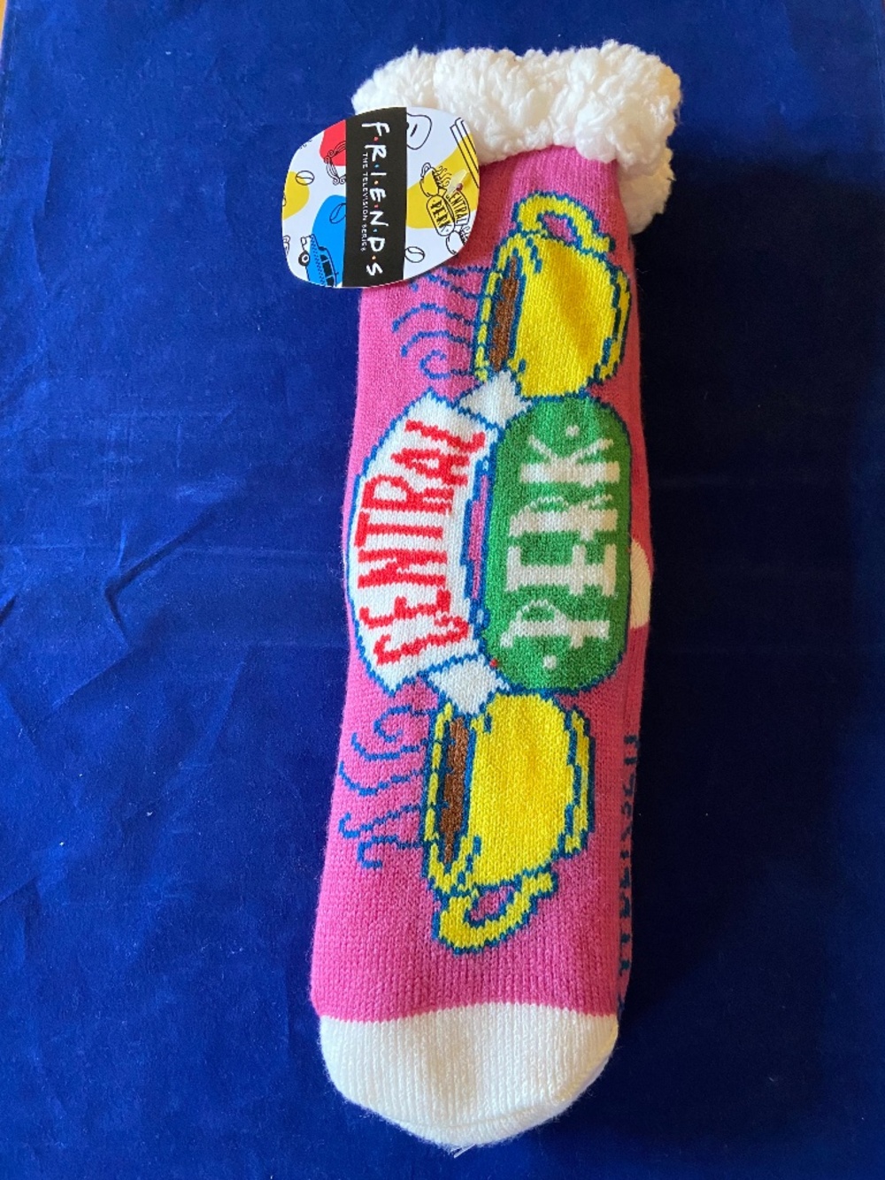 Friends Central Perk Sherpa Tread Bottom Socks New